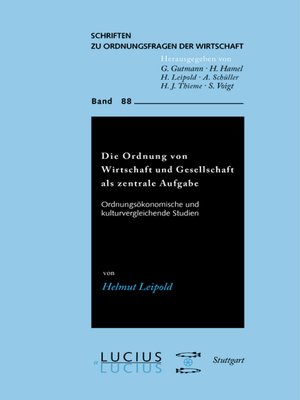 cover image of Die Ordnung von Wirtschaft und Gesellschaft als zentrale Aufgabe